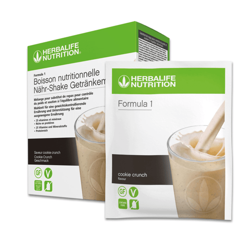 Formula 1 Shake Portionspackungen Cookie Crunch Geschmack mit einzeln verpackten Portionen für einfache Zubereitung.