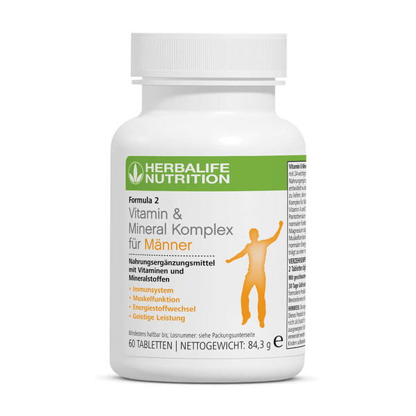 Formula 2 Vitamin & Mineral Komplex für Männer, 60 Tabletten, 84,3 g, Nährstoffe für Männer von Herbalife Nutrition.