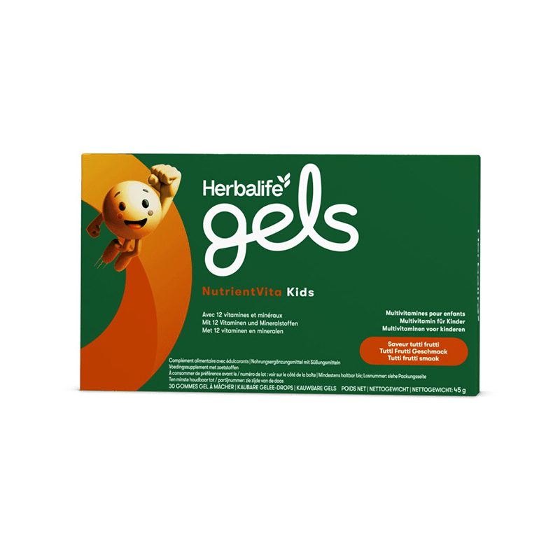 Herbalife Gels NutrientVita Kids Tutti Frutti, 30 kaubare Gelee-Drops mit 12 Vitaminen und Mineralstoffen.