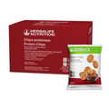 Protein-Chips 10x30g Barbecue packaging and snack display with barbecue flavor and healthy protein option.