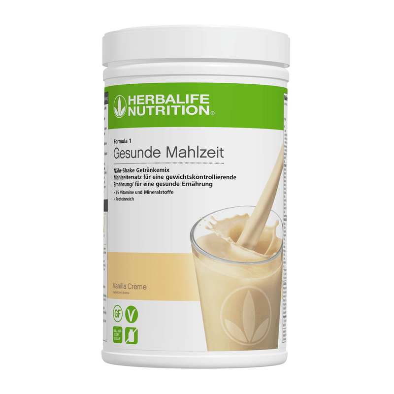 Formula 1-Shake Vanilla Crème in a stylish container, featuring delicious vanilla flavor and nutritious ingredients.