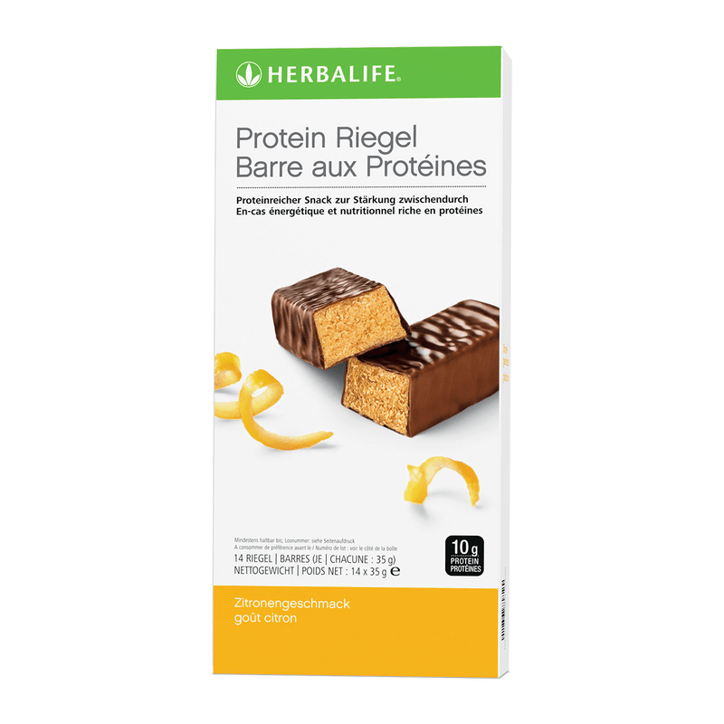 Protein Riegel Vanille-Mandel 14 Riegel 35 g, leckerer proteinreicher Snack mit Zitrone-Geschmack.